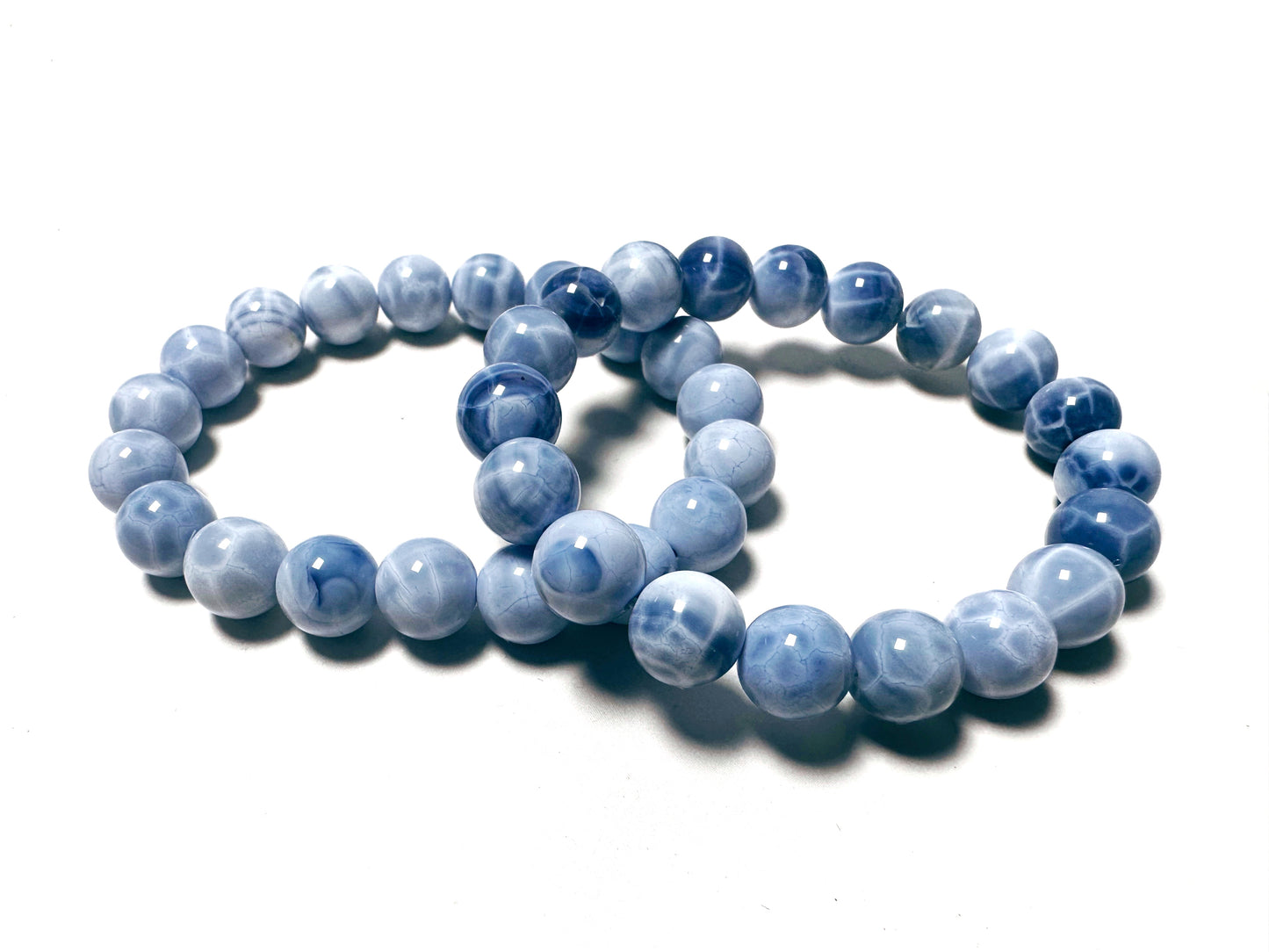 Blue Lace Agate Beaded Bracelet