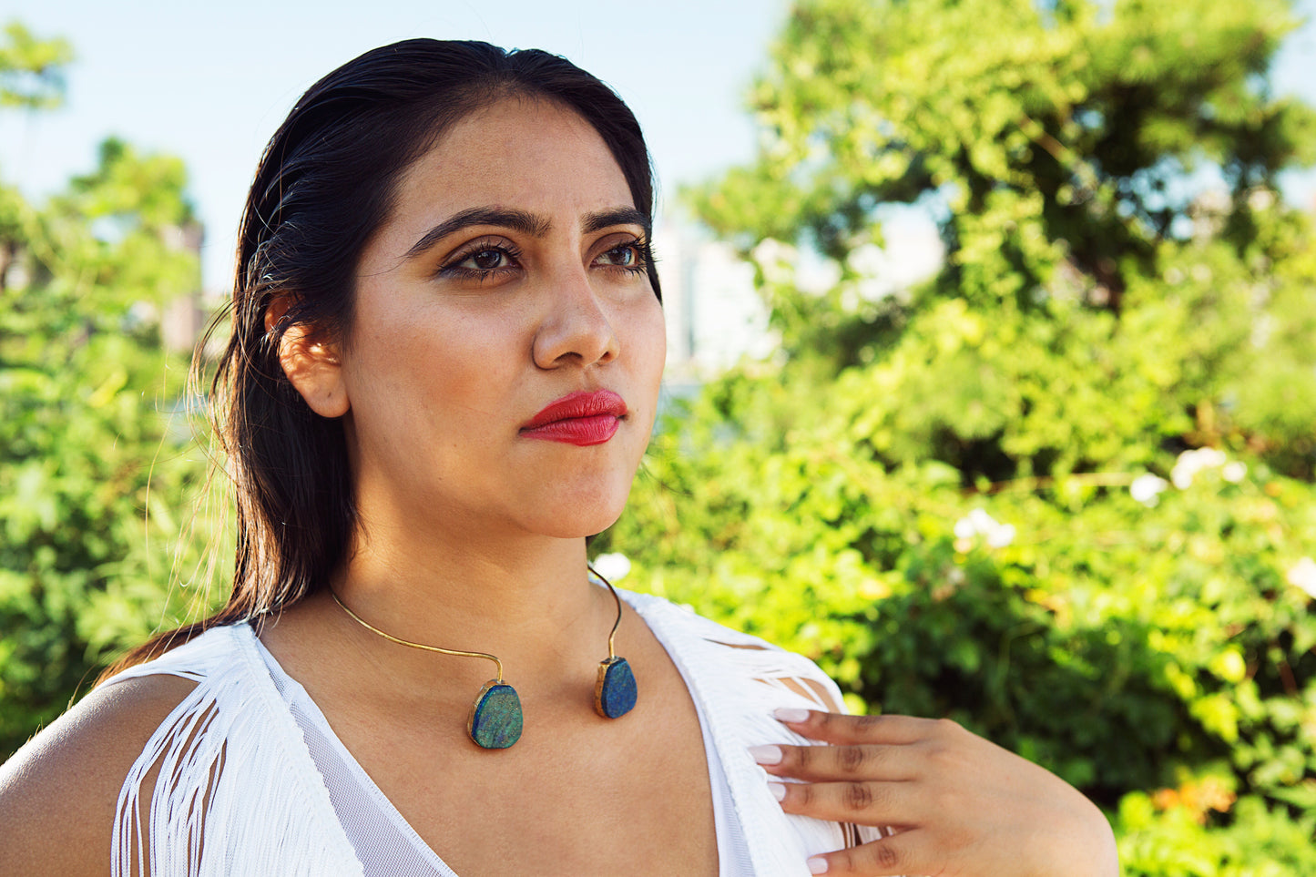 Chrysocolla Clavicle Choker - Luni