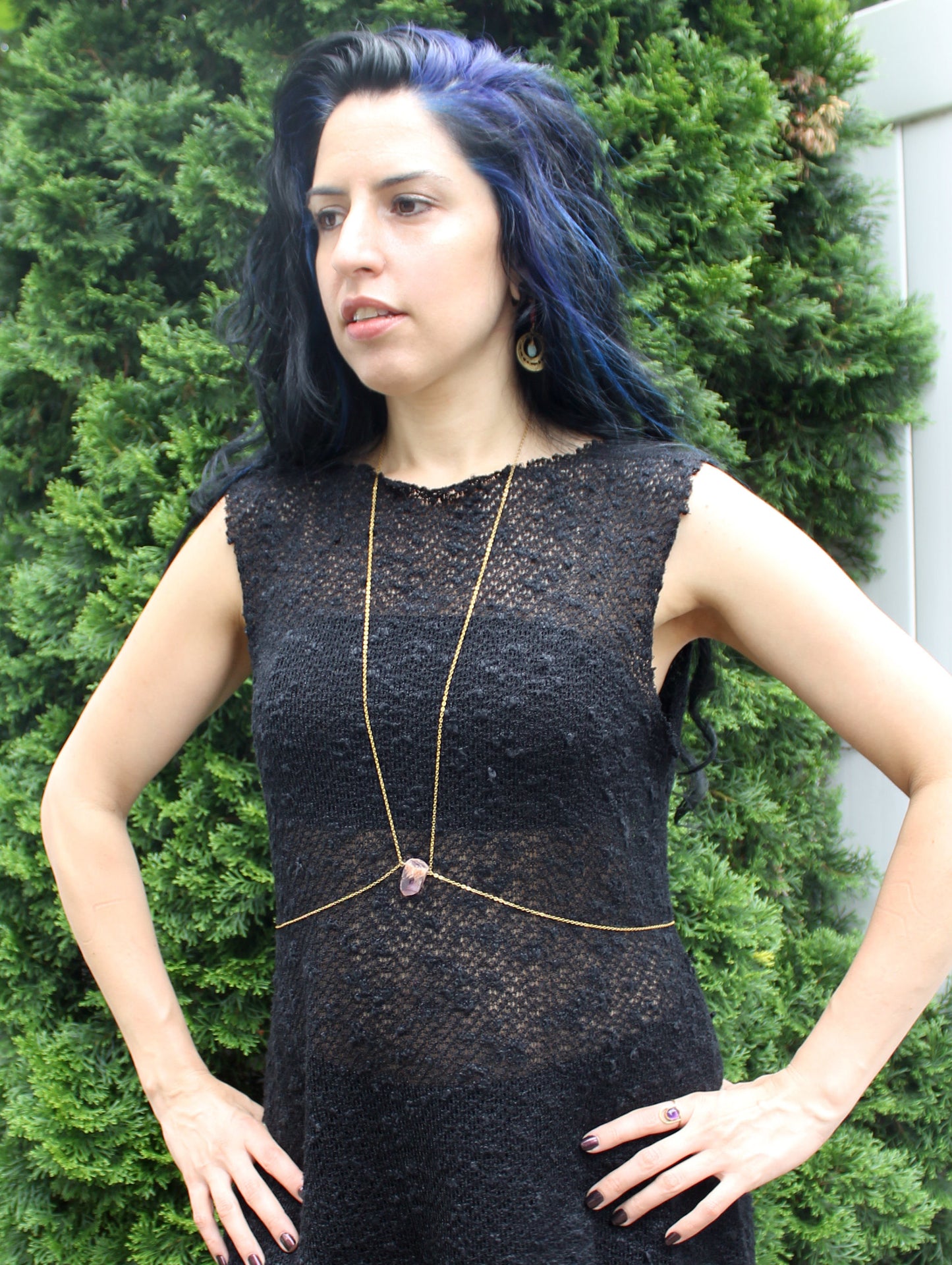 Raw Amethyst Body Chain - Luni