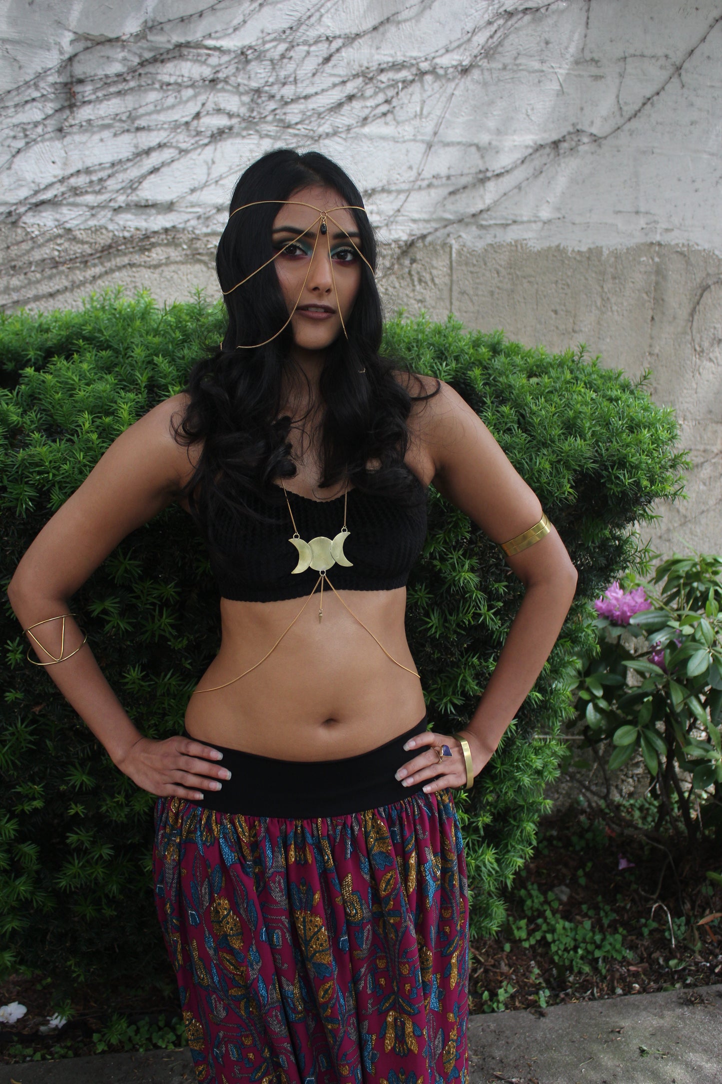 Triple Moon Goddess Body Chain - Luni