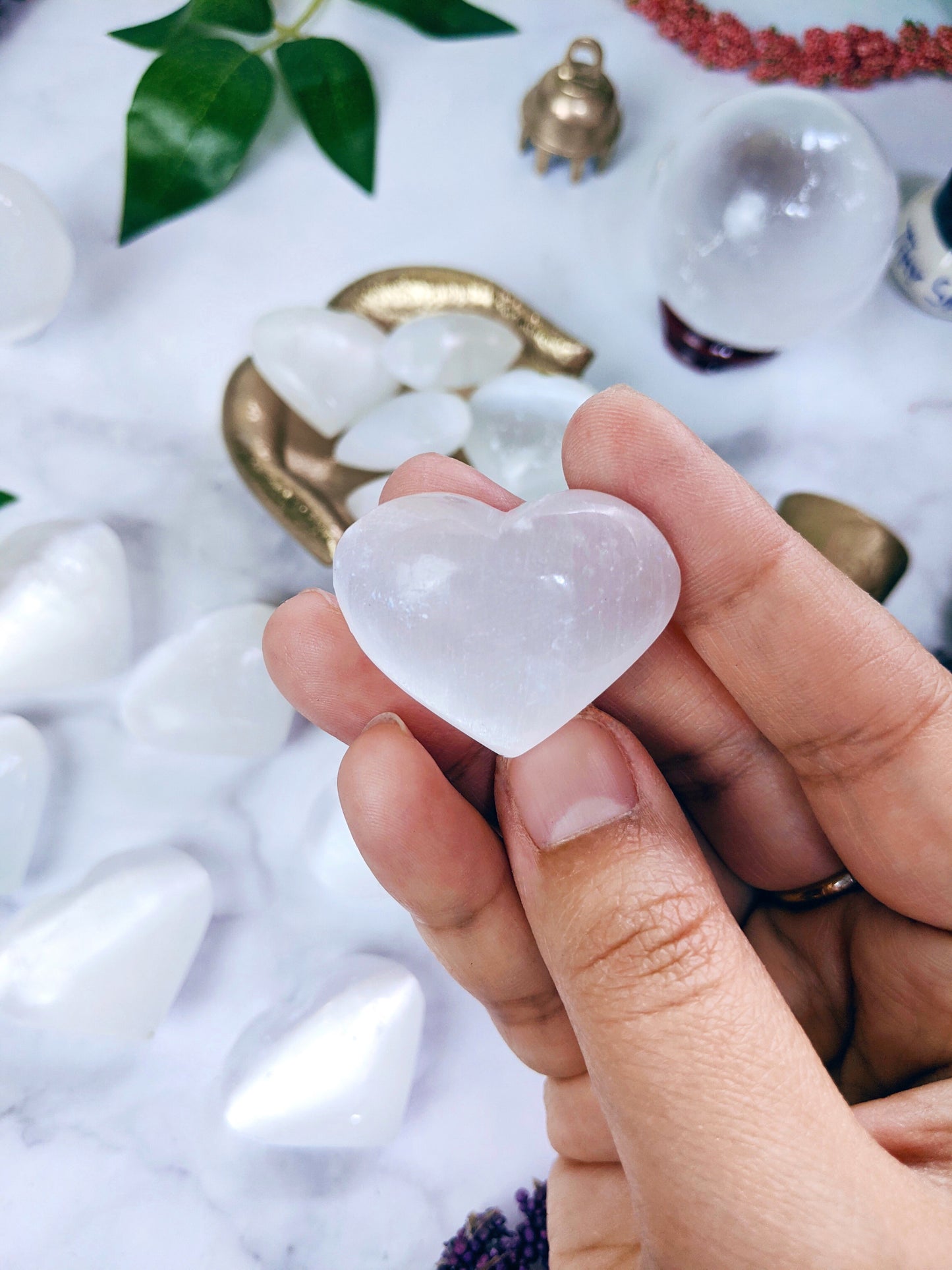 Selenite Hearts