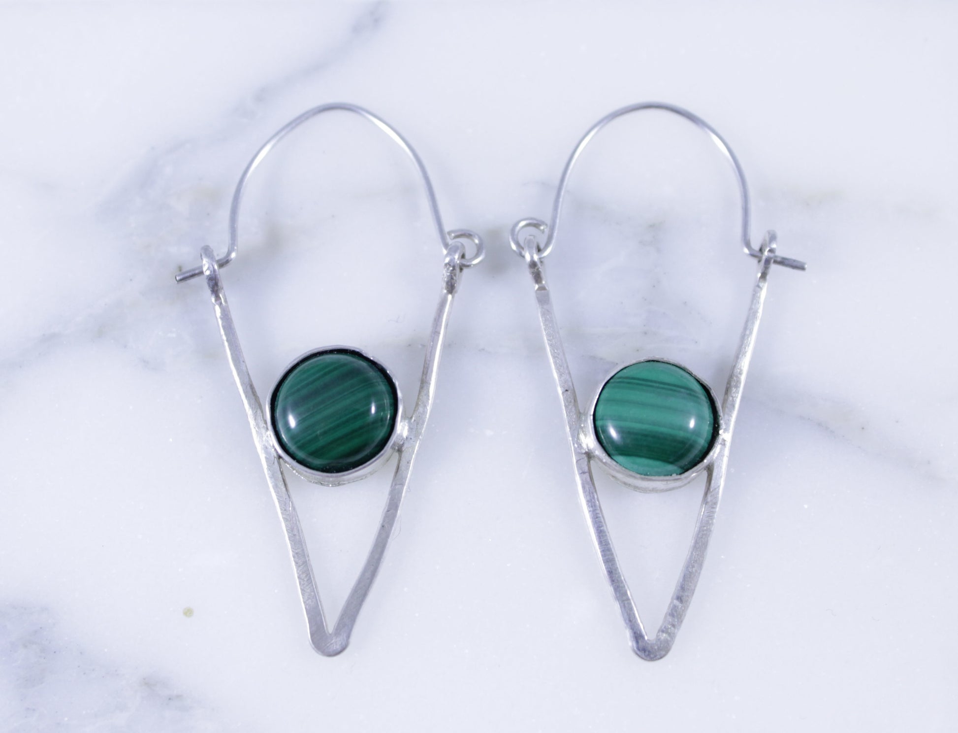 Malachite Triangle Earrings - Luni