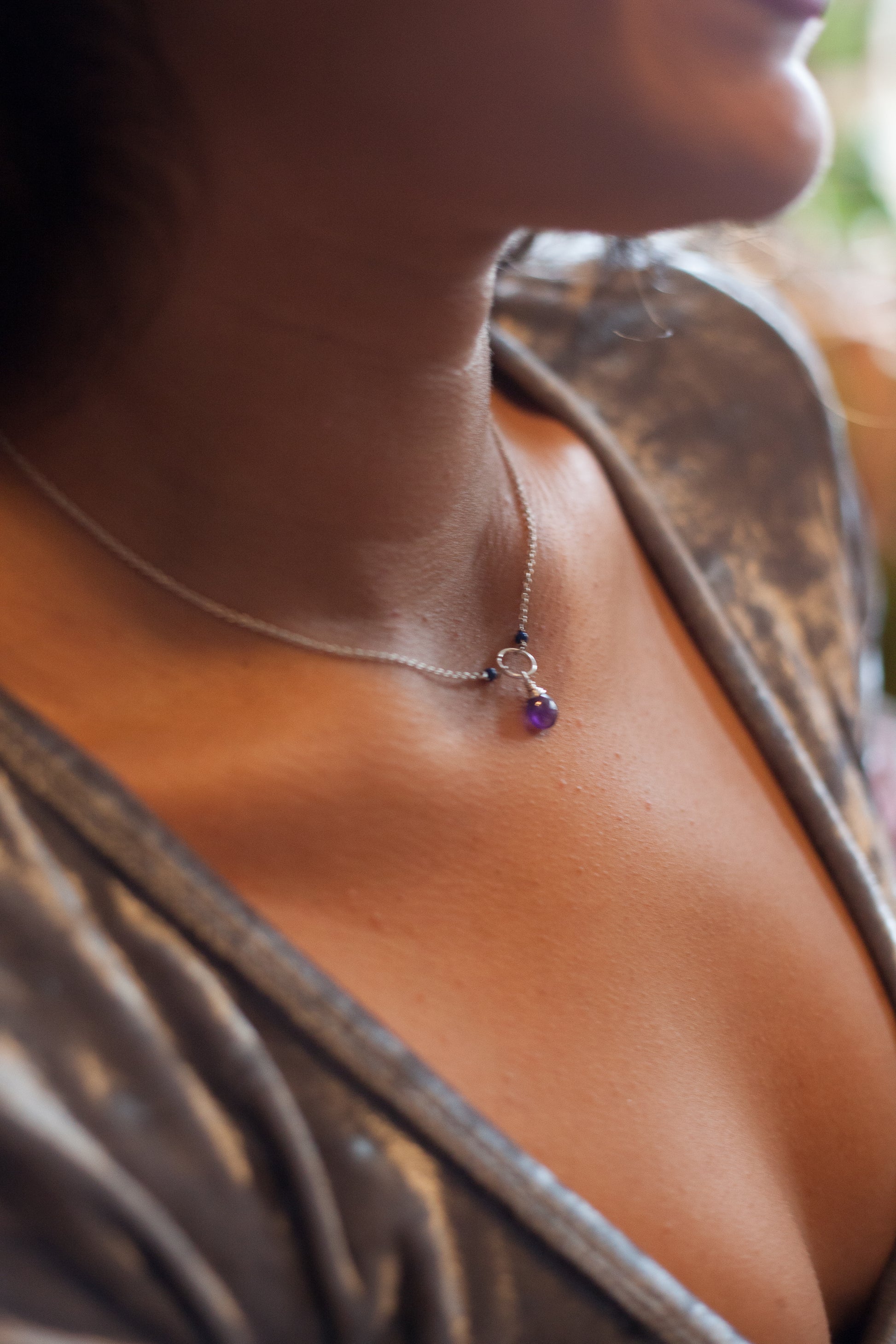 Amethyst Clavicle Necklace - Luni